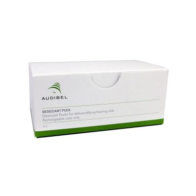 Audibel desiccant pucks in a box of six.