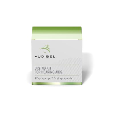 Audibel drying kit for hearing aids. One drying cup and one drying capsule.