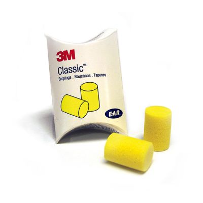 One pair of 3M Classic earplugs in a pillow pack