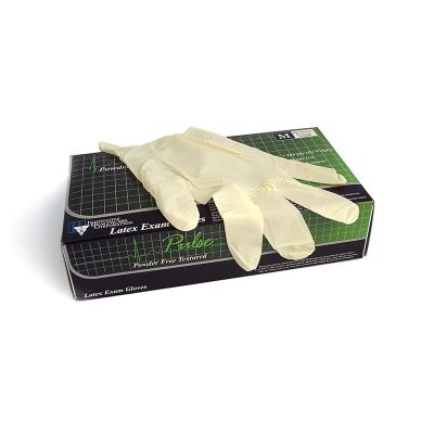 Latex Powder Free Gloves, Large, Box of 100.
