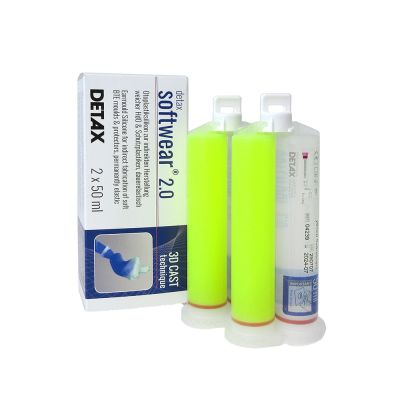 Detax 04239 Softwear 2.0, 60 Shore, Yellow Fluorescent, Box of 2 Cartridges