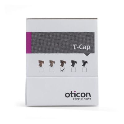Oticon T-Cap Microphone Covers, Medium Brown, Pack of 8