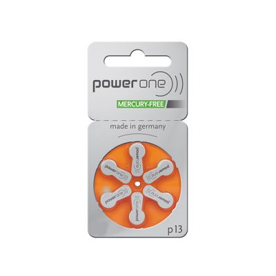 Power One Mercury Free Batteries, Size 13, Box of 60
