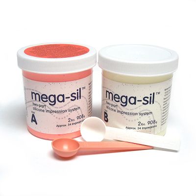 Mega-Sil 108E Impression Material Two-Part Kit, 908 g Tubs