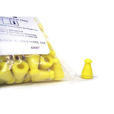 Grason & Associates KR007 Single Use Eartips, 7 mm, Yellow, Pack of 100